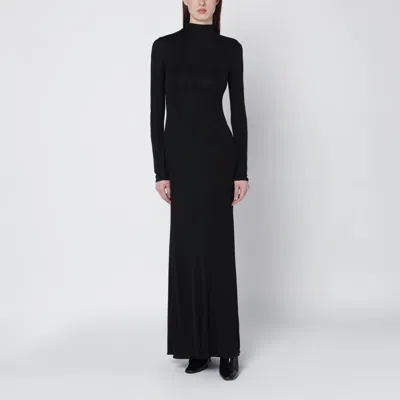ALAÏA ALAÏA BLACK DRESS WITH BACK DRAPING