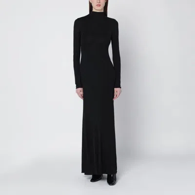 ALAÏA ALAIA BLACK DRESS WITH BACK DRAPING