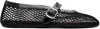 Alaïa Patent Leather-trimmed Mesh Ballet Flats In 999 - Noir