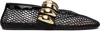 Alaïa Black Fishnet Jewel Ballerina Flats