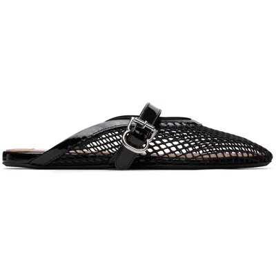 Alaïa Black Fishnet Mule Ballerina Flats