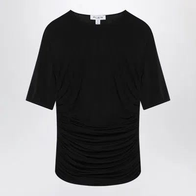 Alaïa Alaia Black Fitted T-shirt In Jersey Women