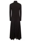 Alaïa Heart Cutout Turtleneck Long-sleeve Maxi Dress In Black