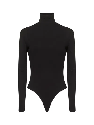 Alaïa Black Fluid Jersey Heart Bodysuit