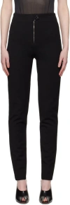 Alaïa Black Gathered Leggings In 995 - Noir Alaia