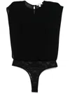 Alaïa Georgette Bodysuit Top In Black