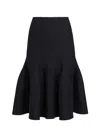 Alaïa Pleated Knitted Cashmere And Wool-blend Midi Skirt In Black