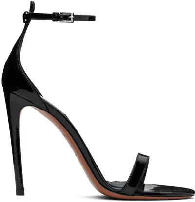 ALAÏA BLACK HIGH CALFSKIN HEELED SANDALS