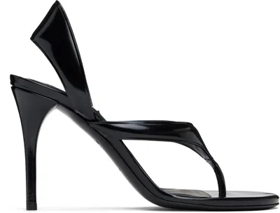 ALAÏA BLACK INFRADITO HEELED SANDALS