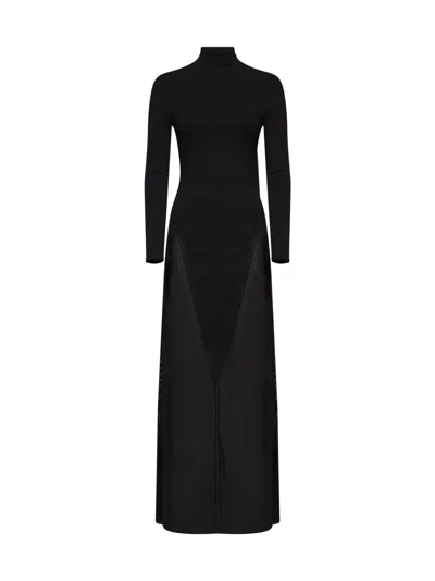 Alaïa Black Jersey Body Conscious Column Maxi Dress
