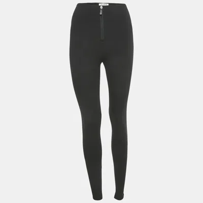 Pre-owned Alaïa Black Jersey High Rise Leggings S