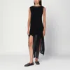 Alaïa Black Knit Dress With Ruches In Black