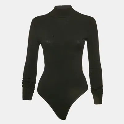 Pre-owned Alaïa Black Knit High Neck Bodysuit M