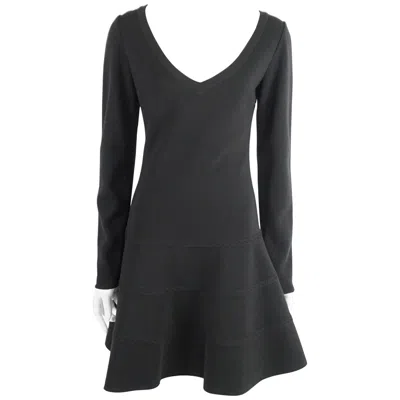 Pre-owned Alaïa Alaia Black Knit Long Sleeve Dress - L
