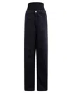 Alaïa Alaia Black Knit Waist Denim Jeans