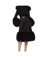 Alaïa Black Knitted Tailored Faux-shearling Coat In Black