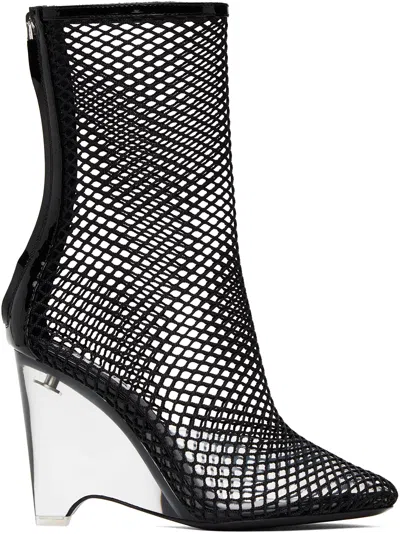 Alaïa Wedge Mesh Boots In 999 Noir
