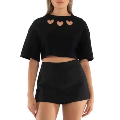 Pre-owned Alaïa Alaia Black Le Coeur Hearts Cutout Top