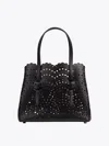 Alaïa Mina 25 Bag In Luxurious Wave Calf Leather In Black