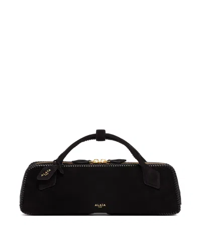 Alaïa Black Le Teckel Suede Clutch