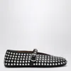 Alaïa Alaia Women Leather Ballet Flats With Rhinestones In Black