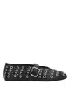 Alaïa Leather Ballet Flats In Black