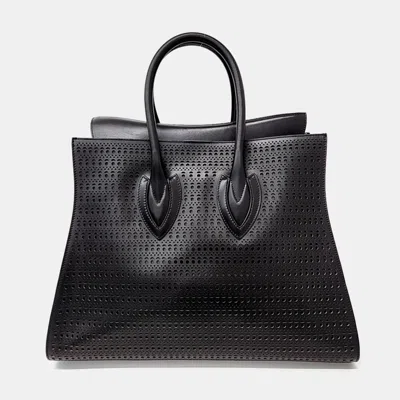 Pre-owned Alaïa Black Leather Cidi Tote Bag