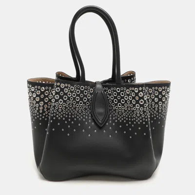 Pre-owned Alaïa Black Leather Eyelet Tote