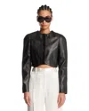 Alaïa Black Leather Fitted Jacket In Black Nero   #000000
