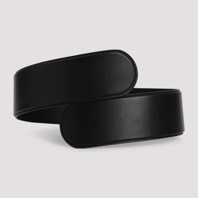 ALAÏA BLACK LEATHER FLEX TWIST BELT