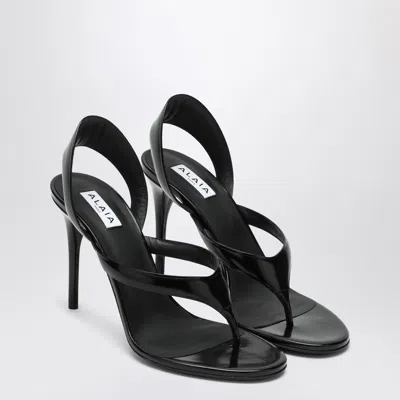ALAÏA ALAIA BLACK LEATHER FLIP-FLOPS WOMEN