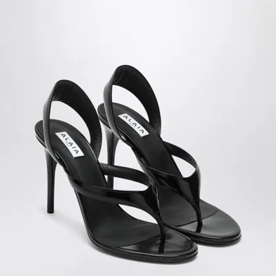 ALAÏA ALAIA BLACK LEATHER FLIPFLOPS