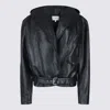Alaïa Leather Bomber Jacket In Black
