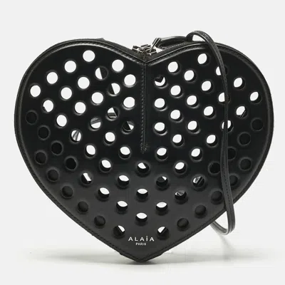 Pre-owned Alaïa Black Leather Le Coeur Shoulder Bag