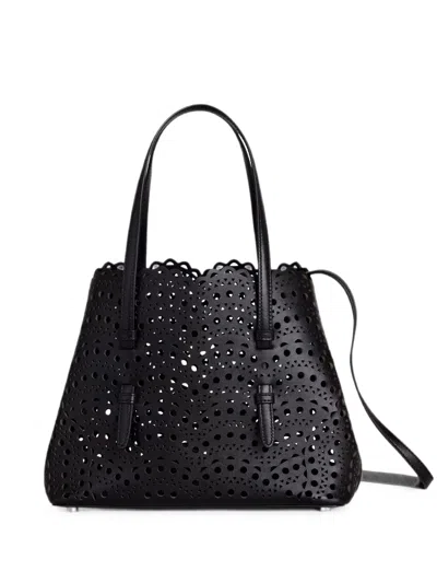 Alaïa Alaia Black Leather Mina 25 Handbag