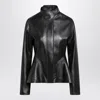 Alaïa Womens Noir Alaia Peplum Band-collar Leather Jacket In Black