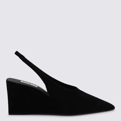 Alaïa Women Black Suede Wedges, 8.5 Luxury Wedges For Women Darveys