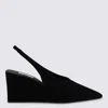 Alaïa Cube Wedge Slingbacks In Suede In Black
