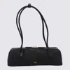 Alaïa Black Leather Teckel Medium Shoulder Bag In Gray