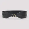 Alaïa Large Calf Leather Belt With Gold-tone Buckle In Black