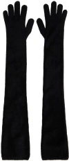 Alaïa Black Long Gloves In 995 Noir Alaia