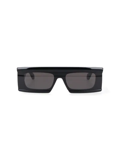 Alaïa Black Mask Rectangular Acetate Frame Sunglasses