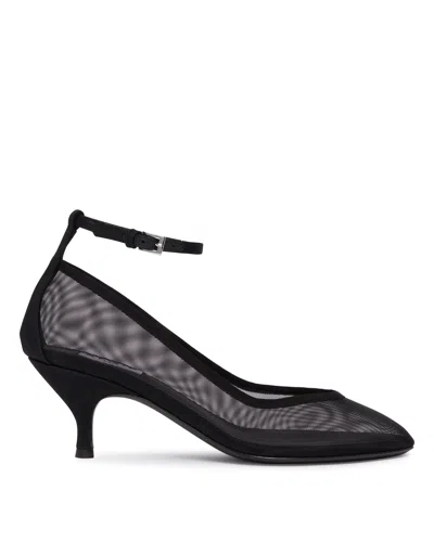 Alaïa Black Mesh Pumps In Blue