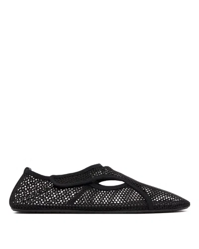 ALAÏA BLACK MESH SLIPPERS