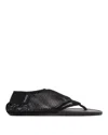 Alaïa Black Fishnet Fabric Thing Sandals In Black