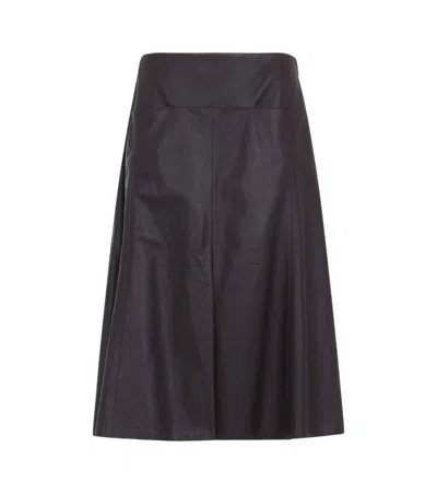 Alaïa Alaia Purple Slit Lamb Leather Midi Skirt