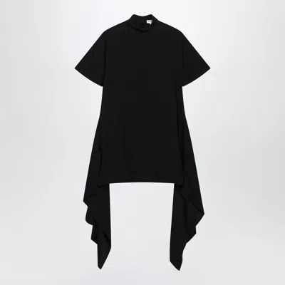 Alaïa Alaia Black Mockneck Mini Dress In Cotton Blend