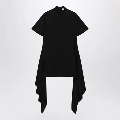 Alaïa Alaia Black Mock-neck Mini Dress In Cotton Blend
