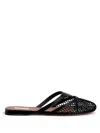 Alaïa Womens Azzedine Alaia Net Patent-leather Flat Mules