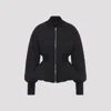 Alaïa Peplum Bomber Jacket Padded Ribbed Cuffs In Black